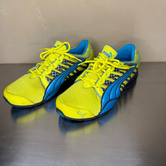 Puma Shoes - RARE Vtg Y2k Puma Running Shoes Womens Yellow Blue Size 10 2000s